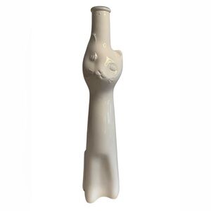 White Cat Wine Bottle Vase
